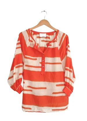 3.1 Phillip Lim Silk Orange & Cream Top