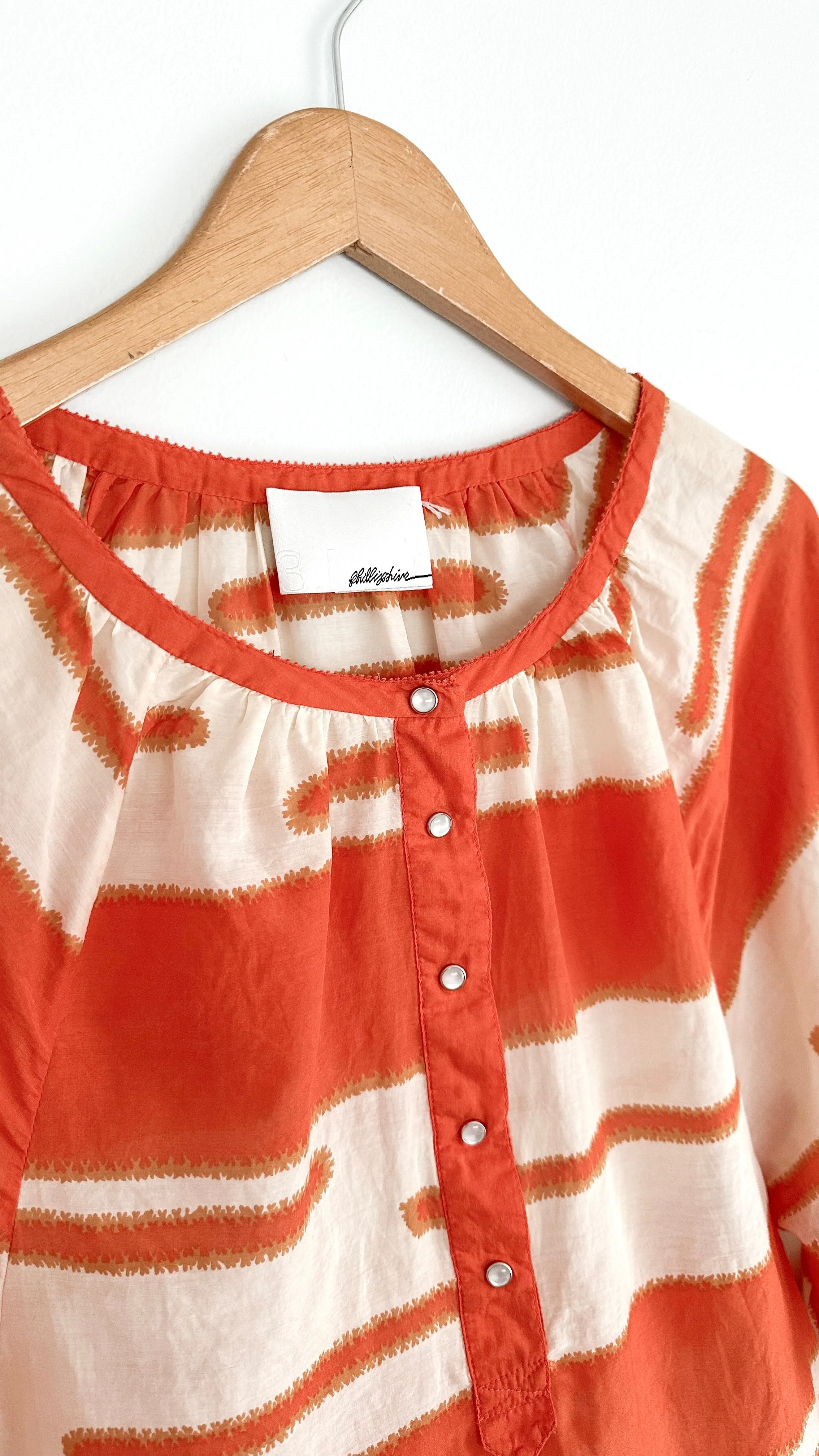 3.1 Phillip Lim Silk Orange & Cream Top