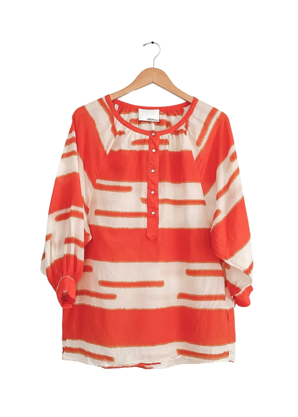 3.1 Phillip Lim Silk Orange & Cream Top