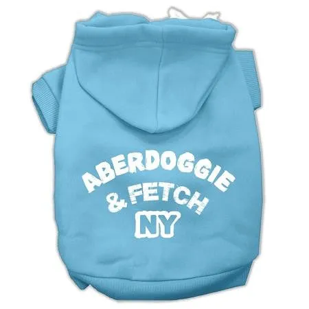 Aberdoggie NY Screenprint Pet Hoodies Baby Blue Size Med (12)