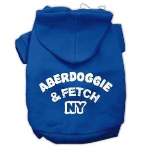 Aberdoggie Ny Screenprint Pet Hoodies Blue Size Sm (10)