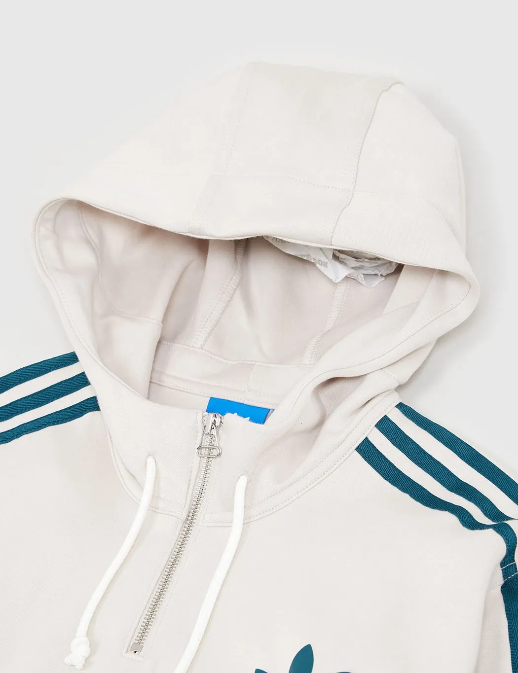 adidas Zip Collar Hooded Sweatshirt - Clear Brown