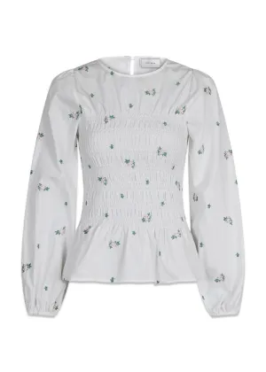 Alberta Clean Flower Blouse - White