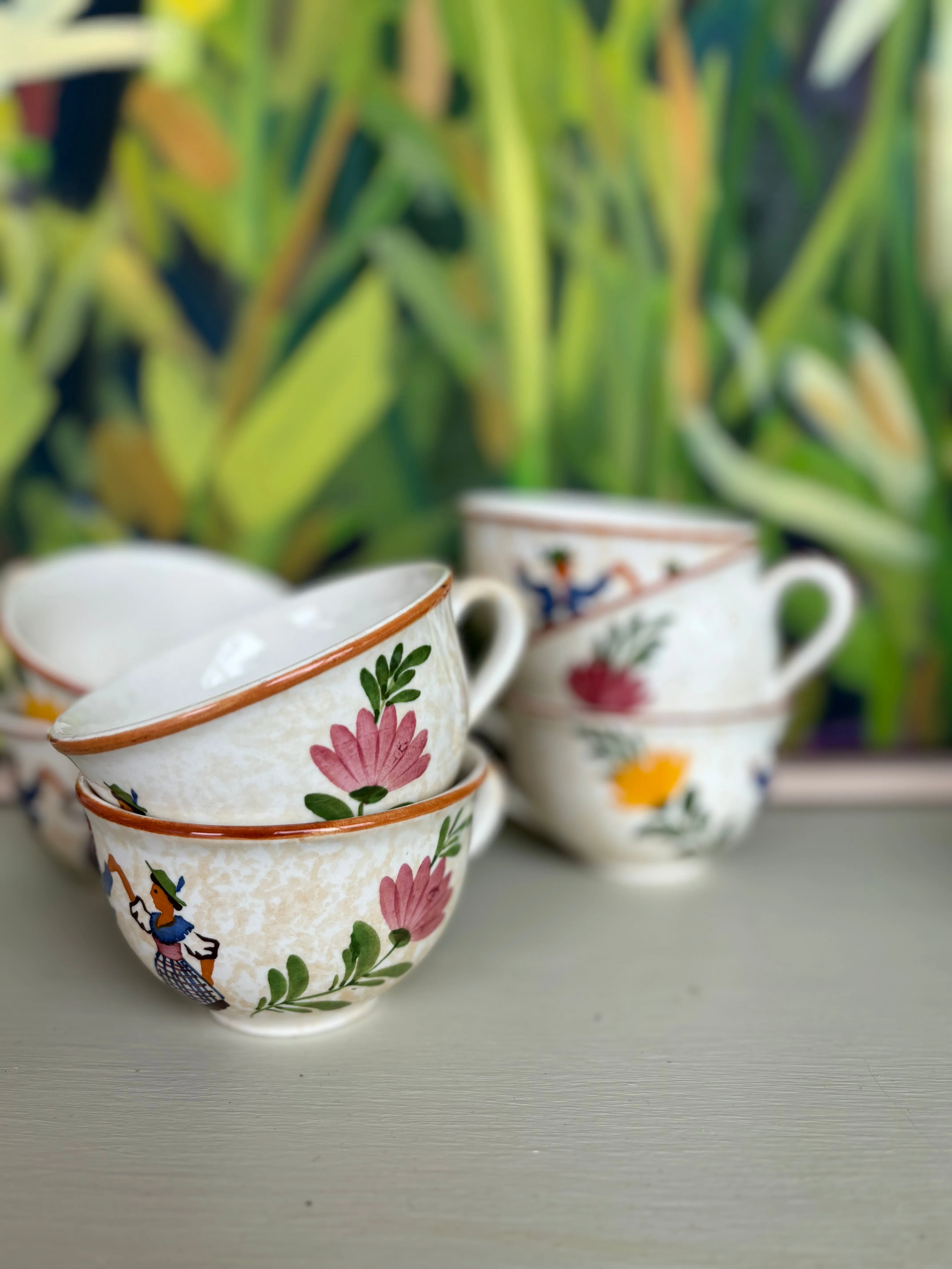 Alpine Peasant Teacups & Saucers