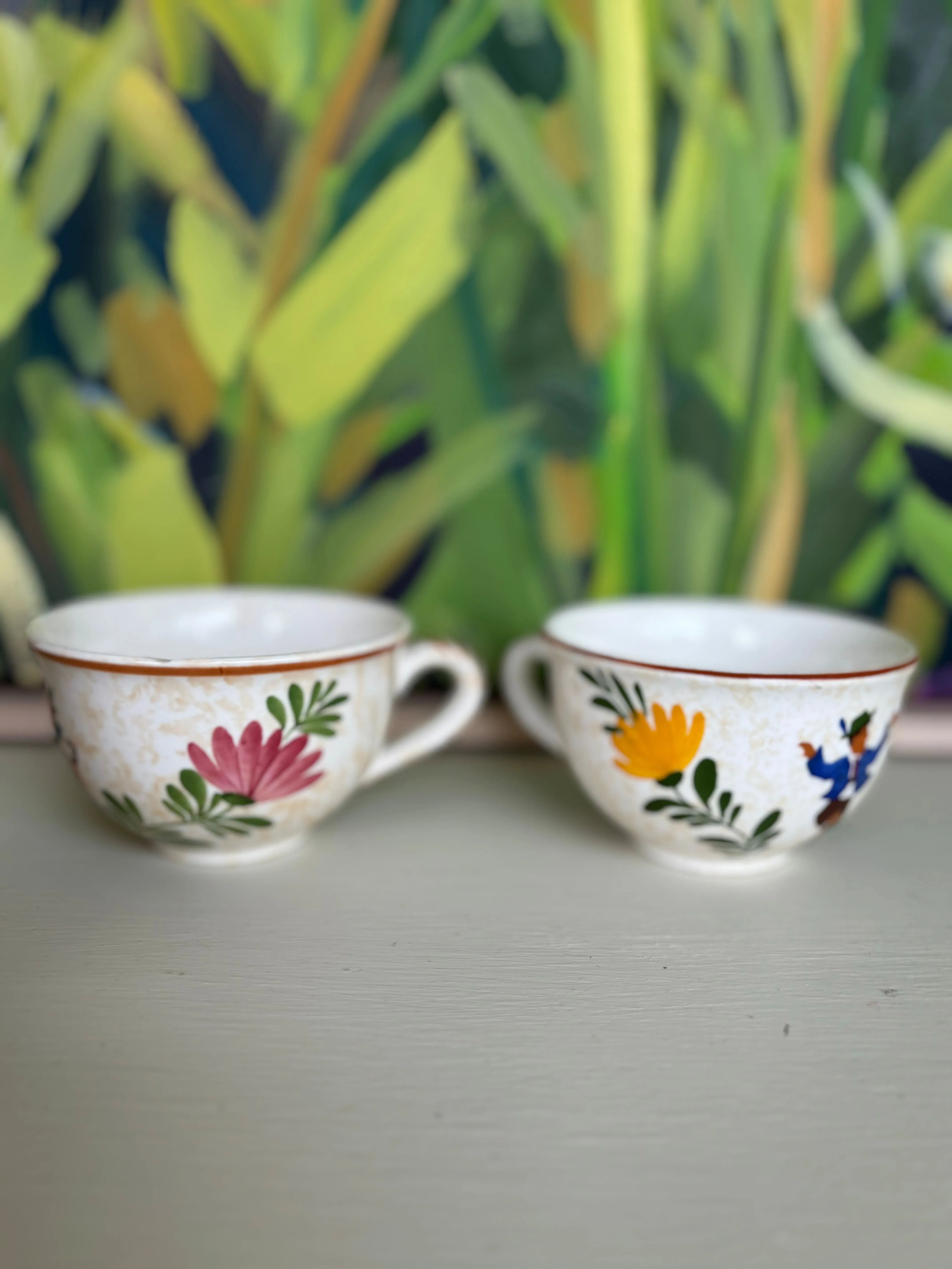 Alpine Peasant Teacups & Saucers