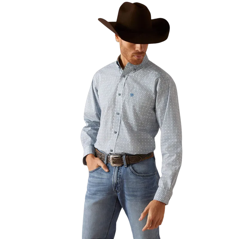 Ariat Clothig Men's Gery Classic Fit Shirt