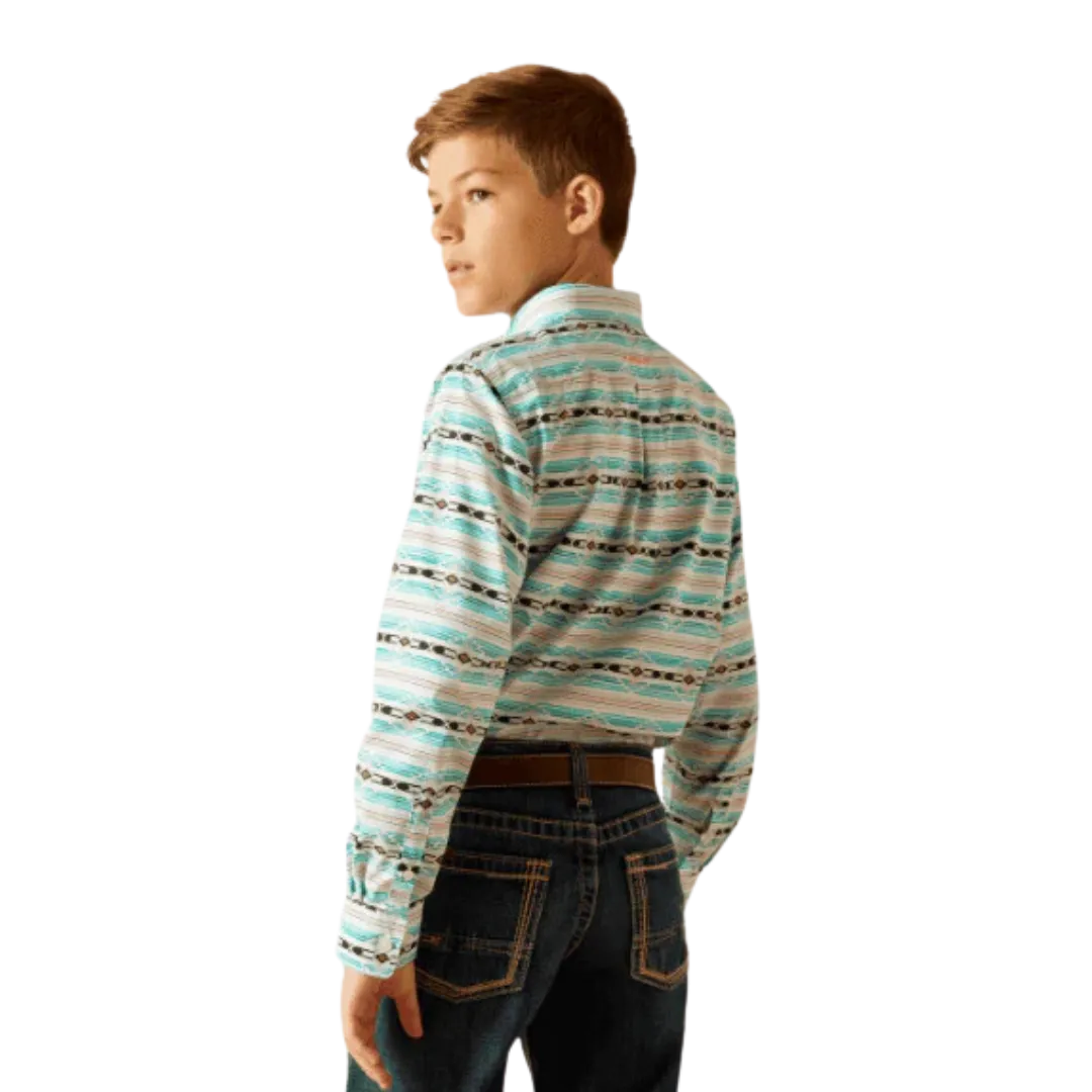 Ariat Kid's Boys Jefferson Ice Aztec Classic Western Green Shirt