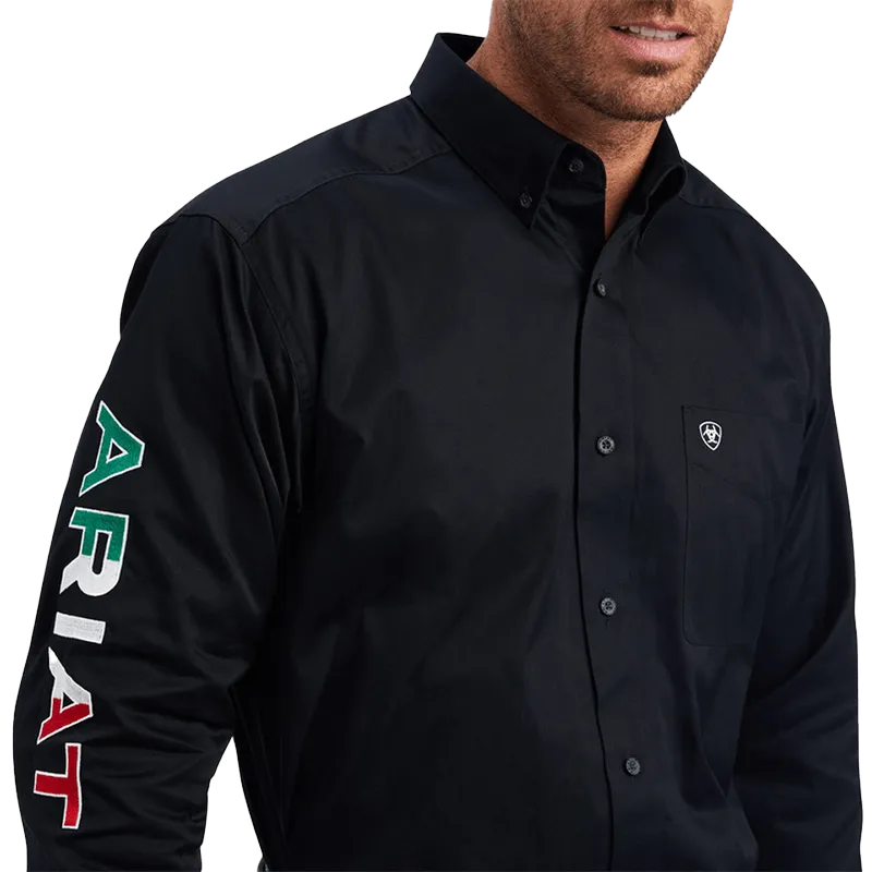 Ariat Men's Black Mexico Team Logo Twill Shirt