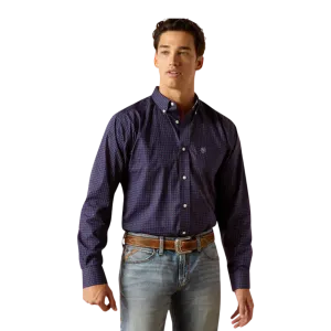 Ariat Men's Wrinkle Free Wells Fitted Peacoat Shirt