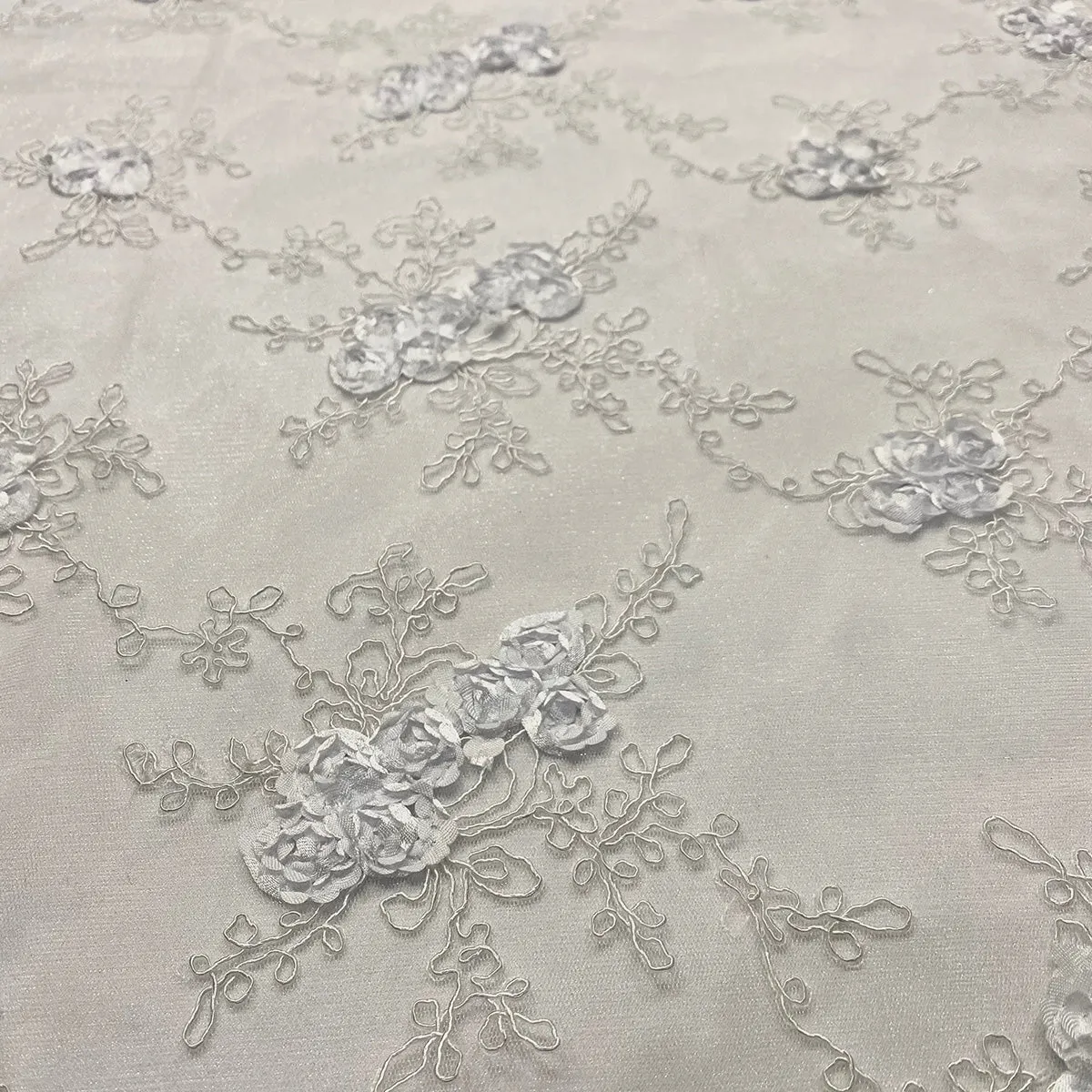 Baby Rose Embroidery Table Linen in White