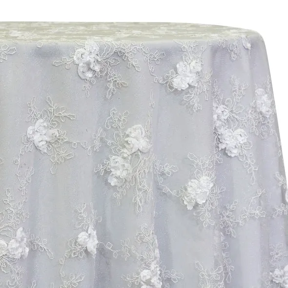 Baby Rose Embroidery Table Linen in White