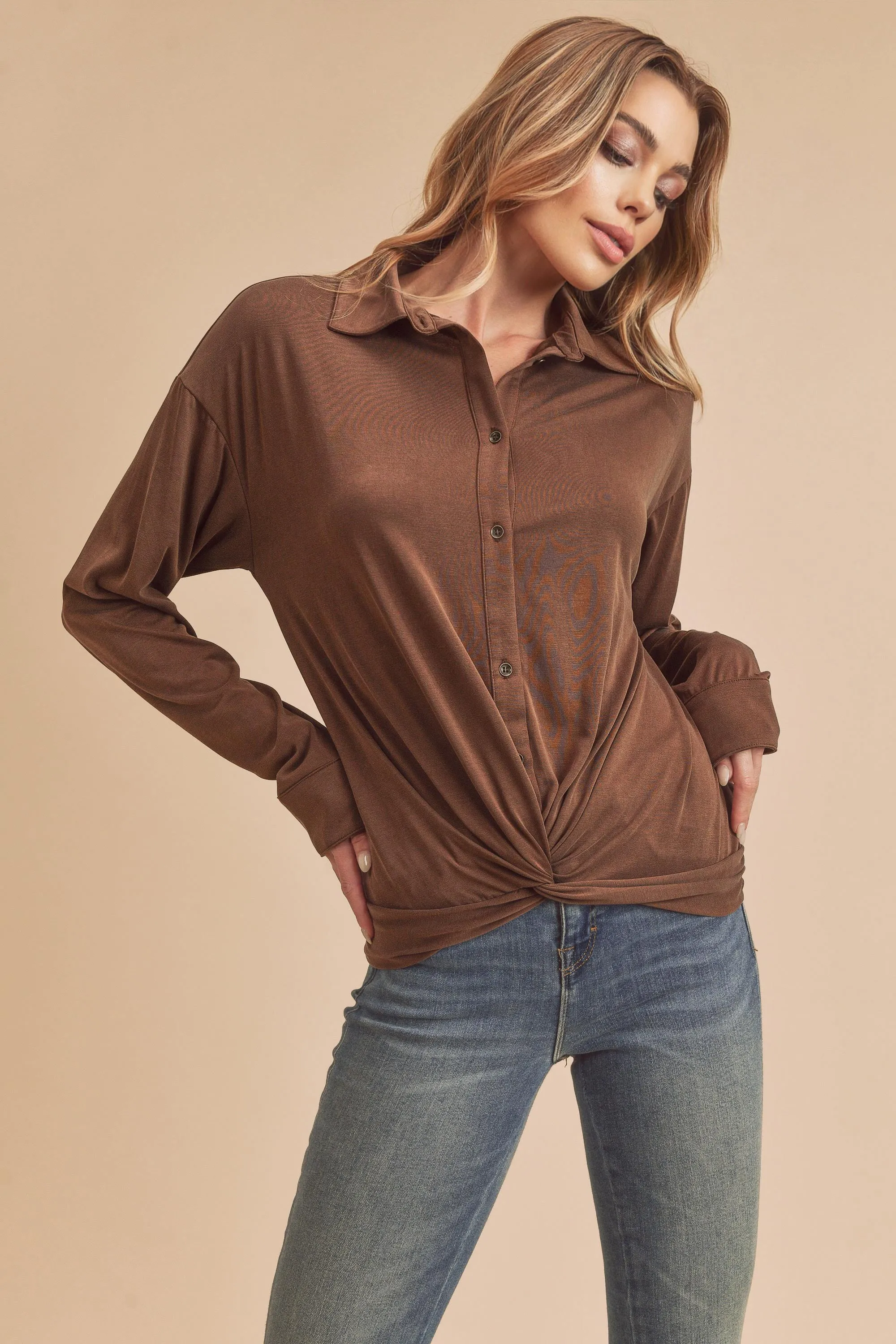 Blouse Top with Cinched Waist