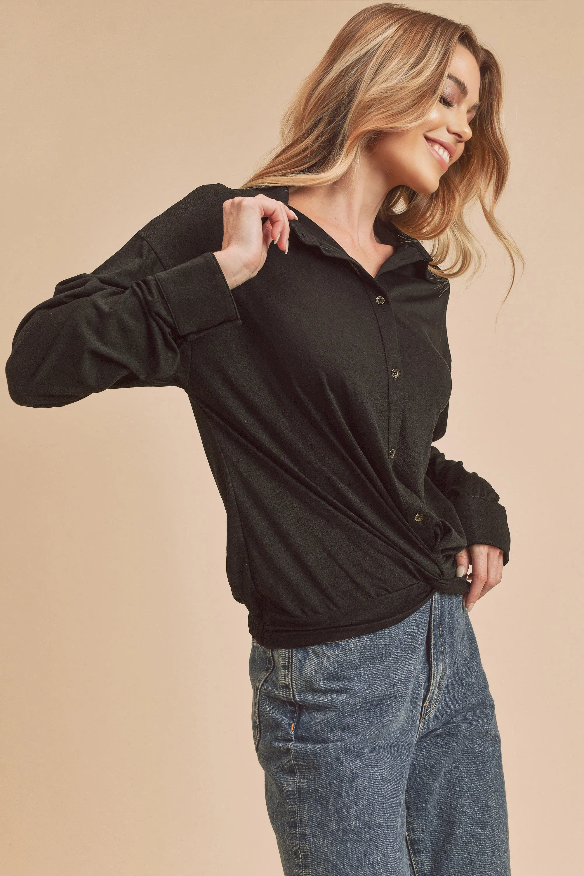 Blouse Top with Cinched Waist