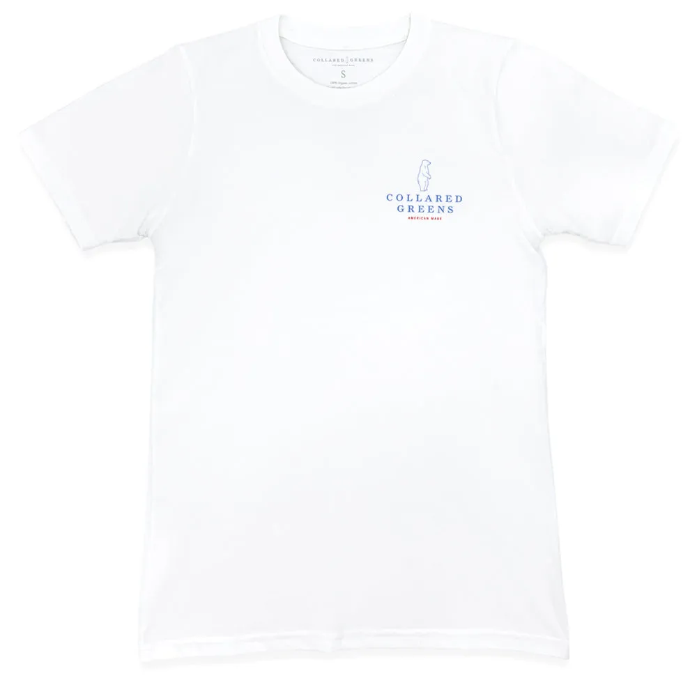 Blue Crab: Short Sleeve T-Shirt - White