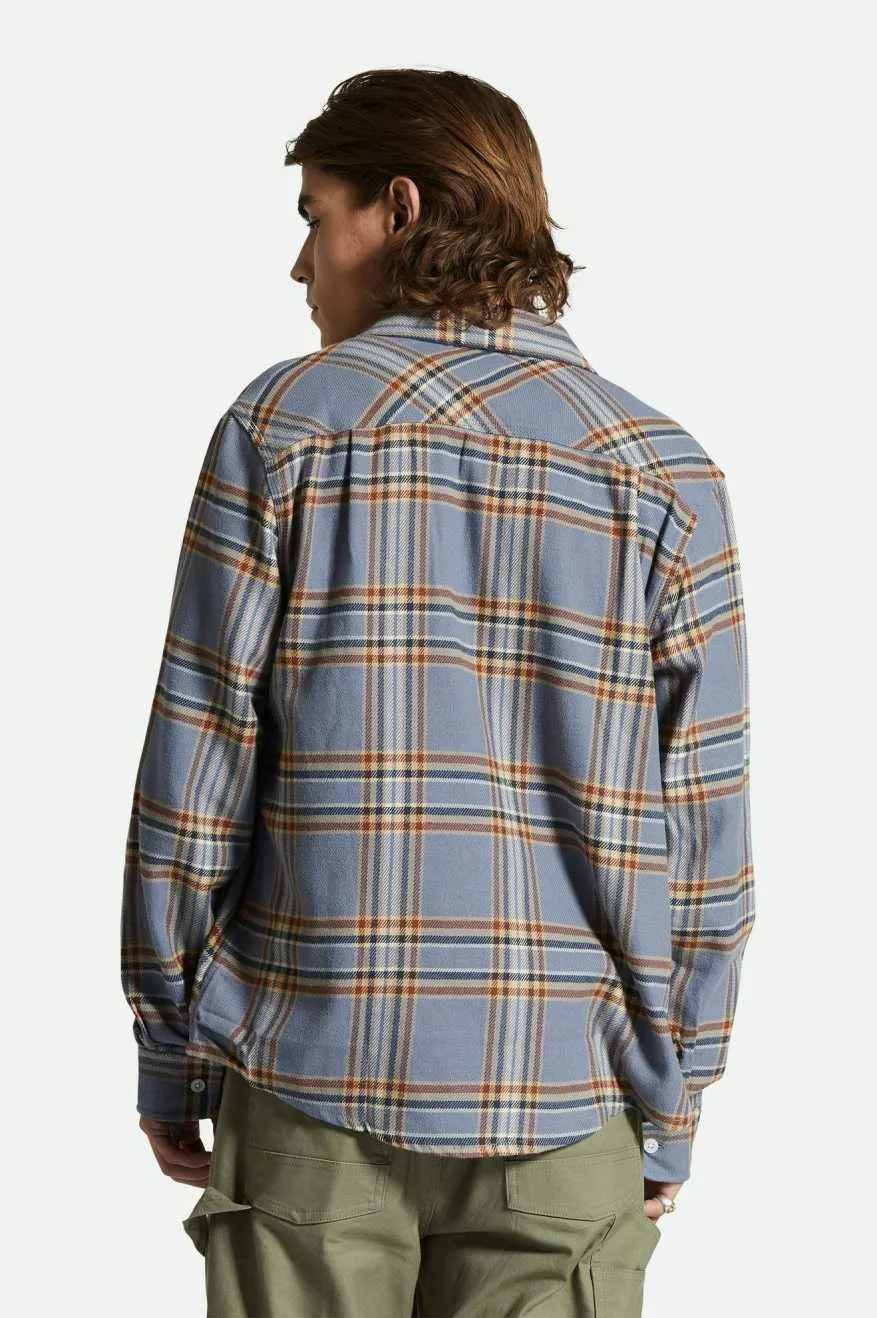 Bowery L/S Flannel - Stonewash Blue/Sand