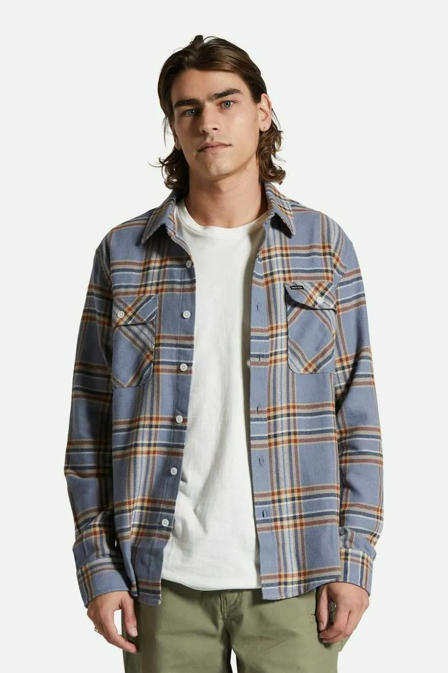 Bowery L/S Flannel - Stonewash Blue/Sand