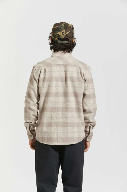 Brixton Bowery Heavyweight L/S Flannel - OFF WHITE/CINDER GREY