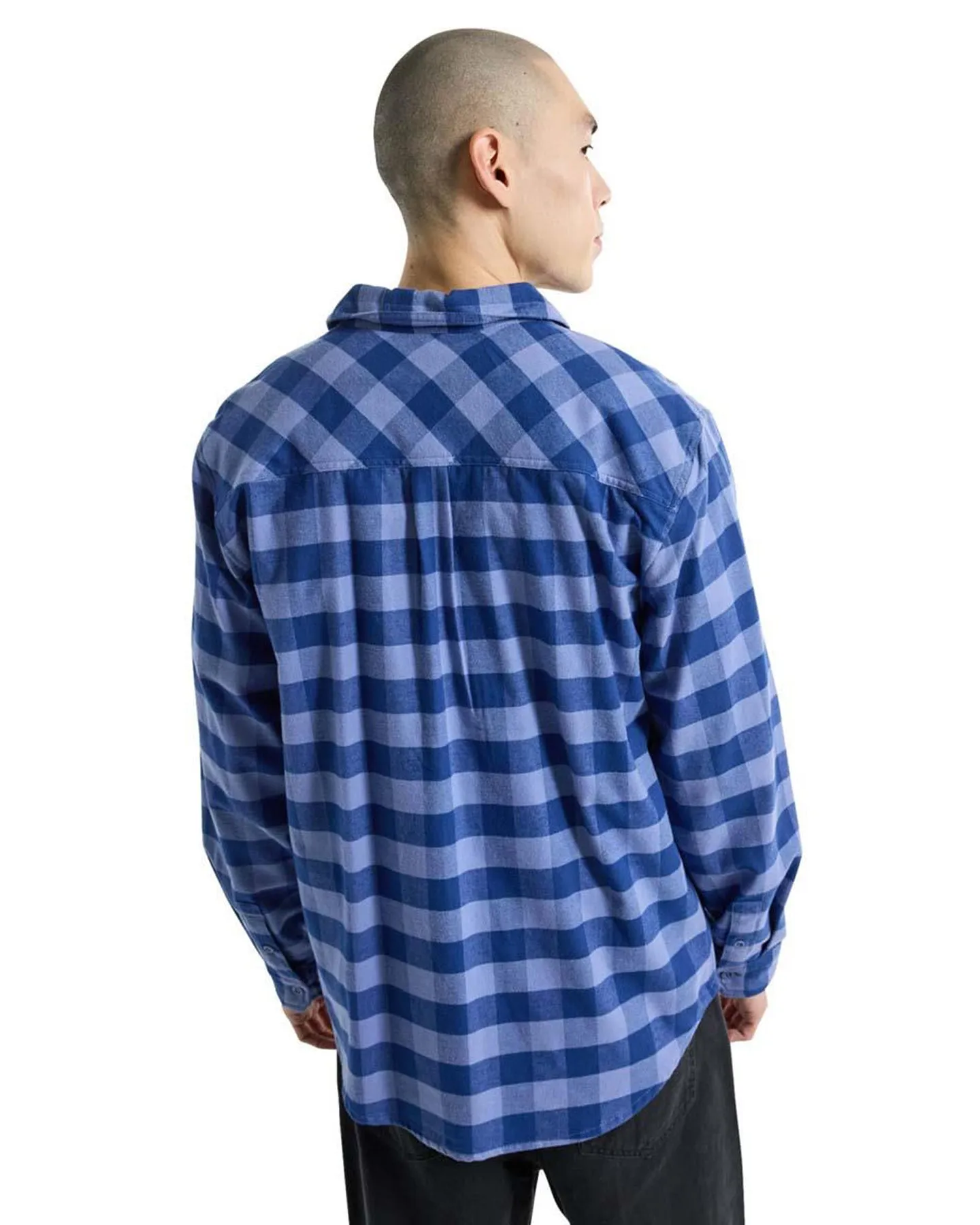 Burton Men's Favorite Long Sleeve Flannel - Slate Blue Buffalo Plaid