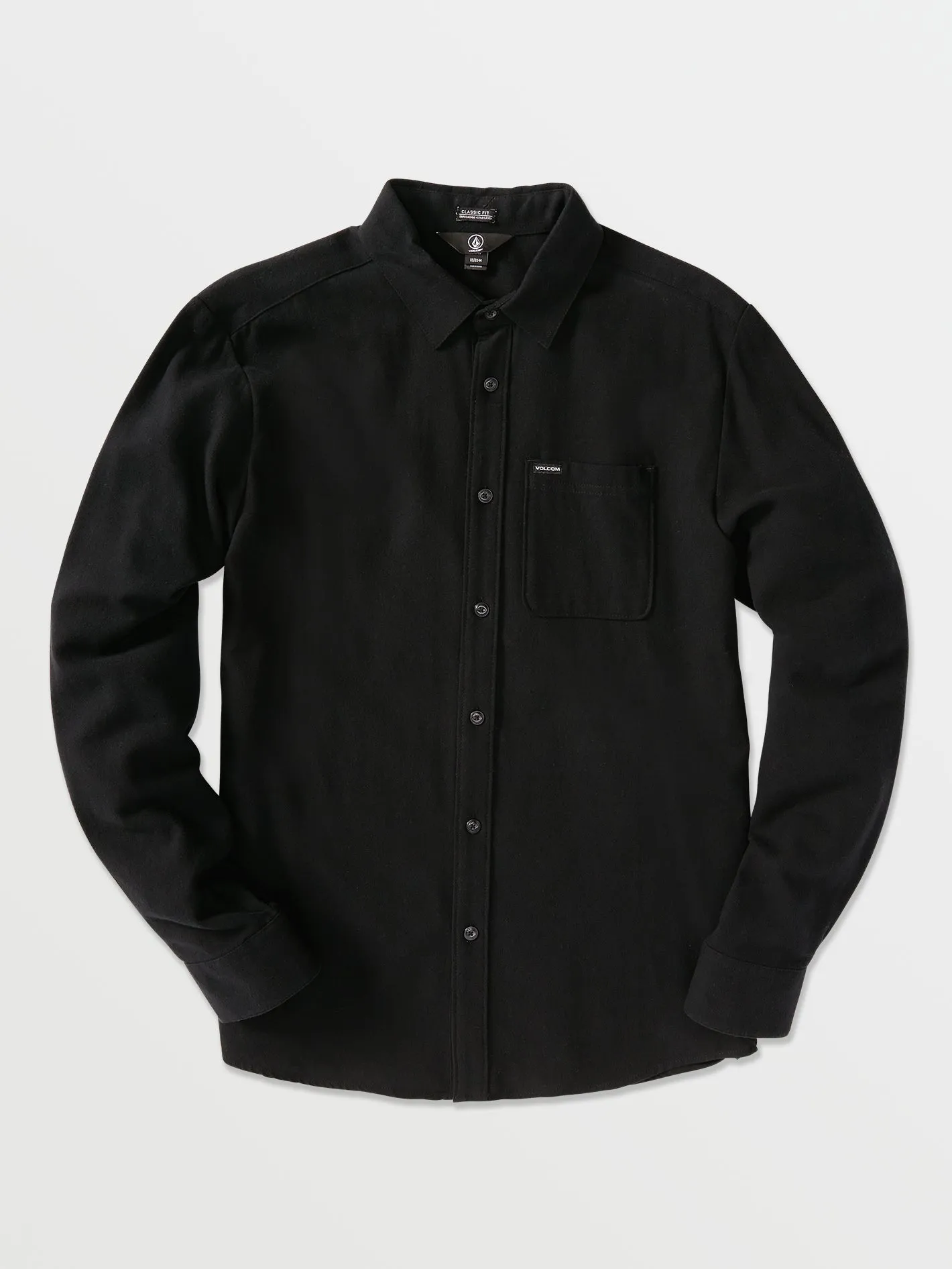 Caden Solid Long Sleeve Shirt - Black