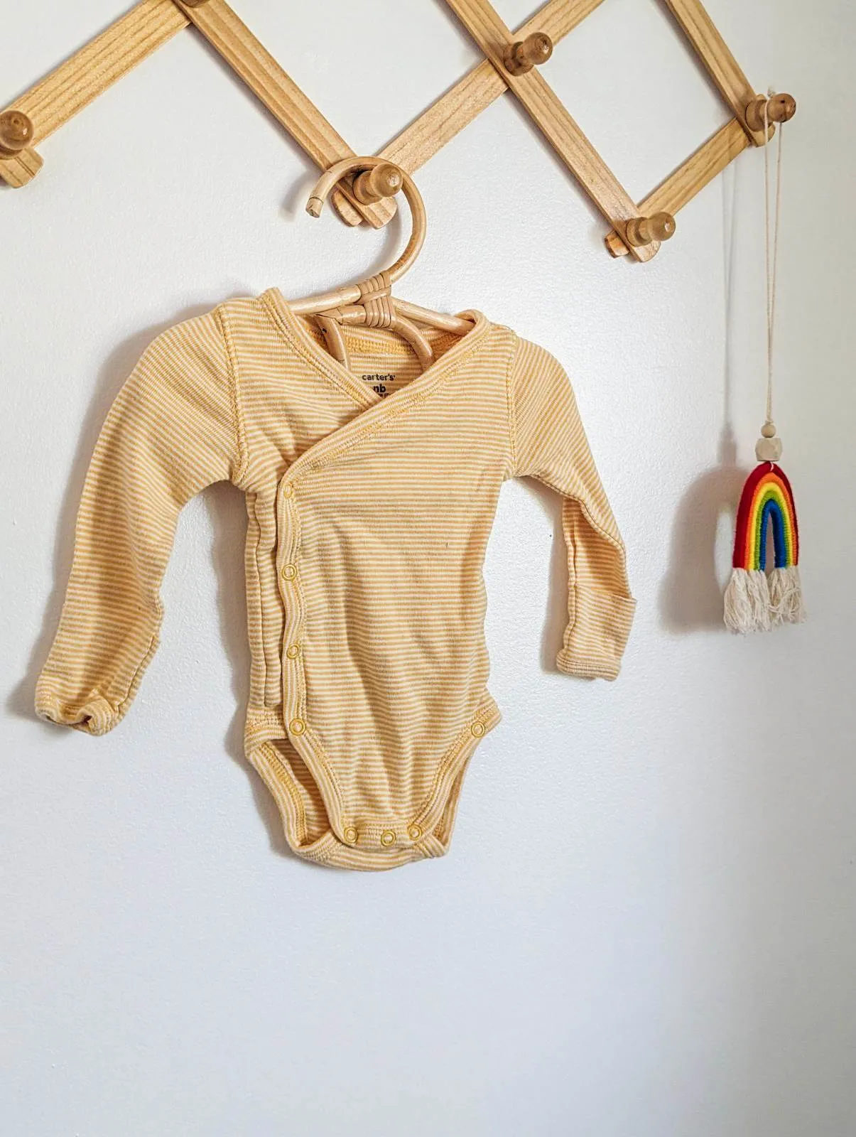 Carter's Long Sleeve Yellow Wrap Bodysuit (NB)