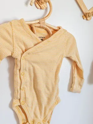 Carter's Long Sleeve Yellow Wrap Bodysuit (NB)