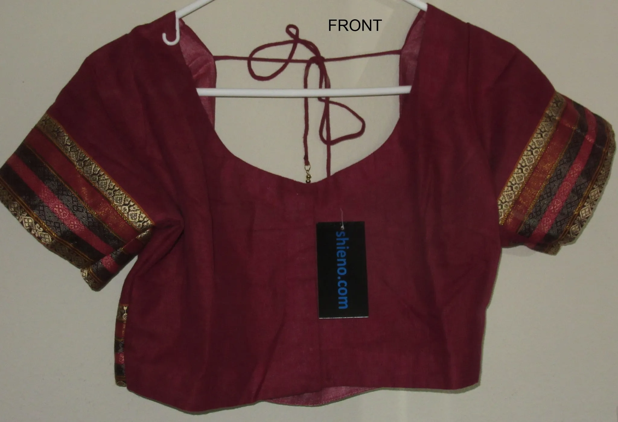 Choli 5871 Maroon Cotton Choli Saree Blouse Large Size Indian Shieno Sarees