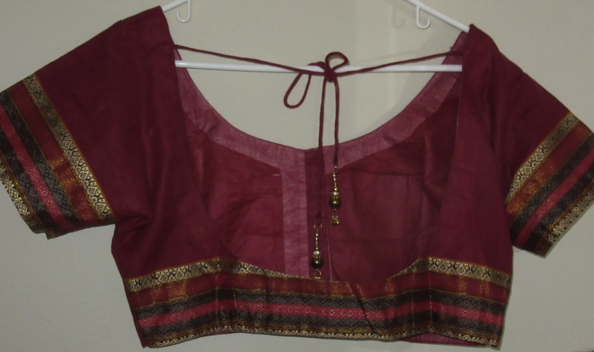 Choli 5871 Maroon Cotton Choli Saree Blouse Large Size Indian Shieno Sarees