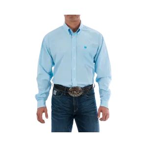 Cinch Men's Tencel Micro Stripe Button Down Western Light Blue Shirt