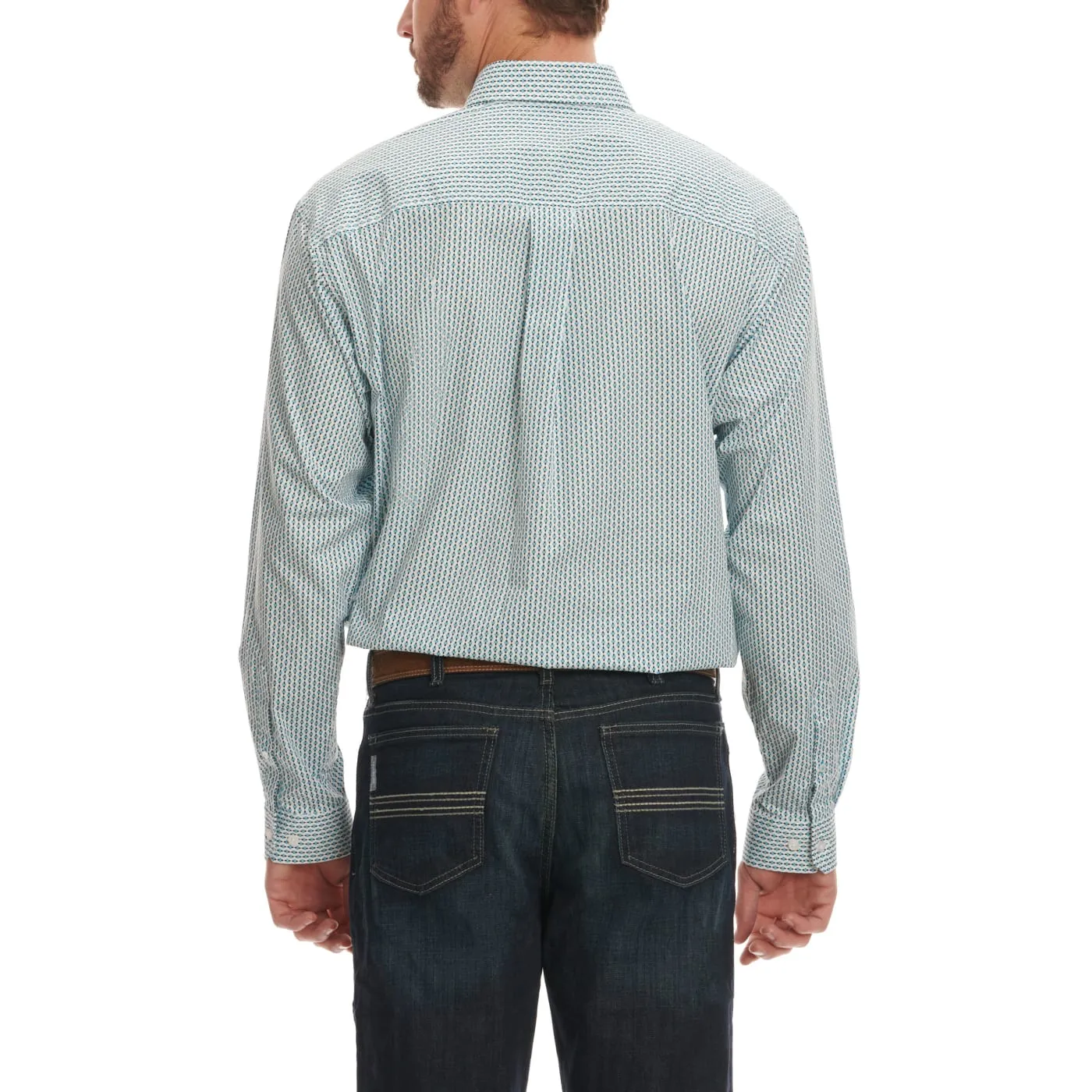 Cinch Men's White with Turquoise & Black Shirt