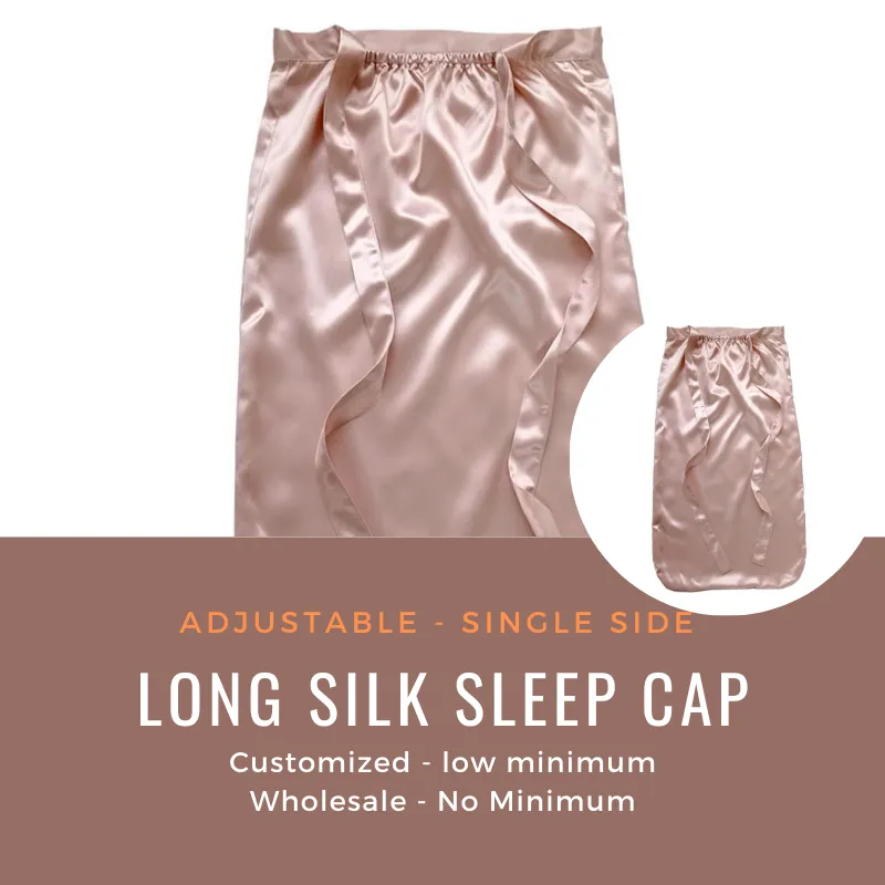 Custom Wholesale Long Silk Sleep Cap single side