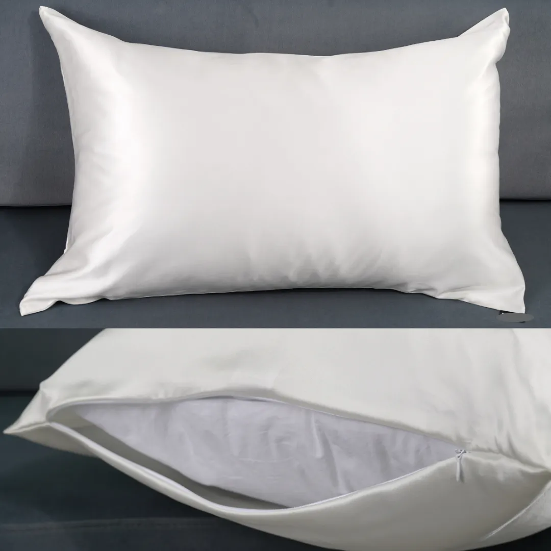 Custom Wholesale Silk Pillowcase 30 Momme Zipper Closure - King size