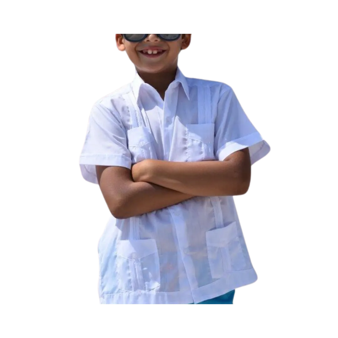 D’Accord Kids Authentic Cuban Guayabera White