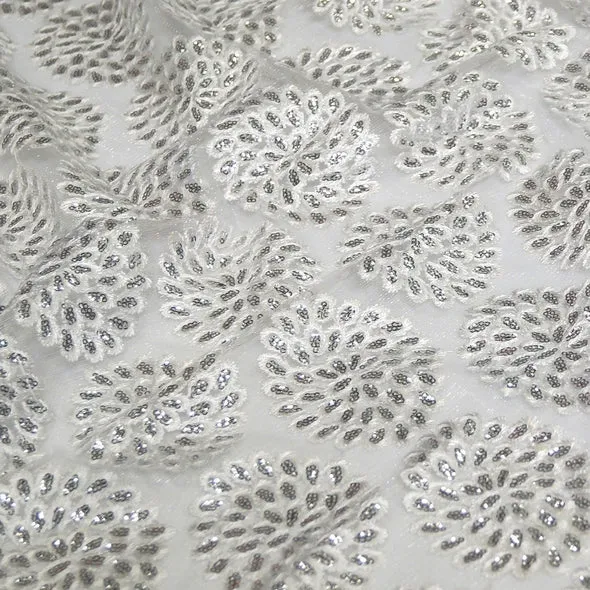 Dahlia Sequins Table Runner in White