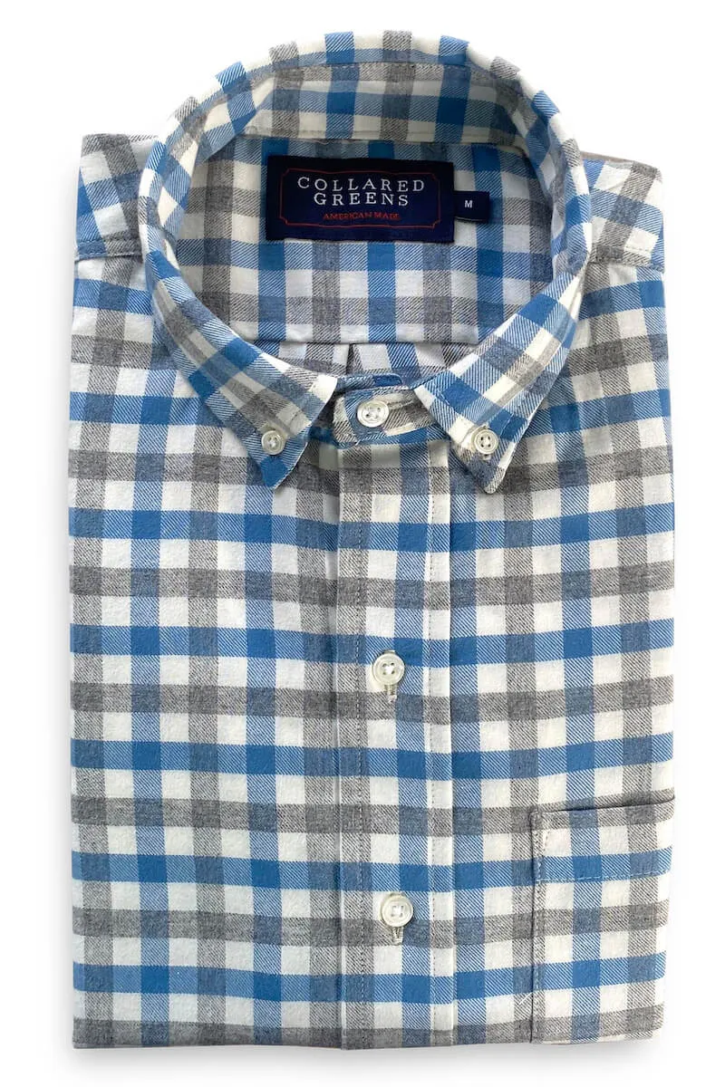 Dakota: Brookline Button Down Shirt - Blue/Gray