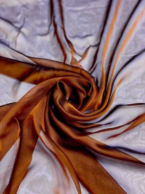 Dark Harvest Pumpkin Iridescent Silk Chiffon IC-057 Fabric