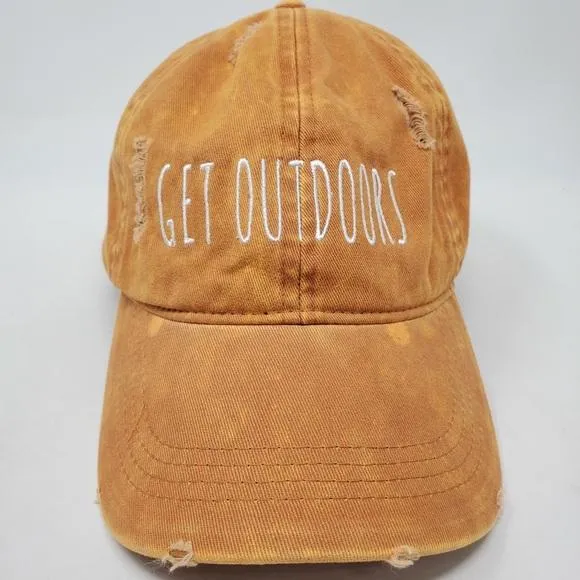 David and Young Orange Distressed Baseball Cap - GET OUTDOORS