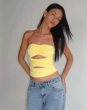 Dayu Bandeau Crop Top in Lemonade