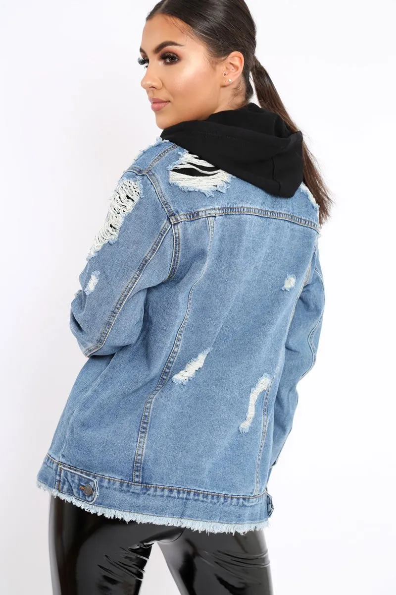 Denim Distressed Jacket -Dakira