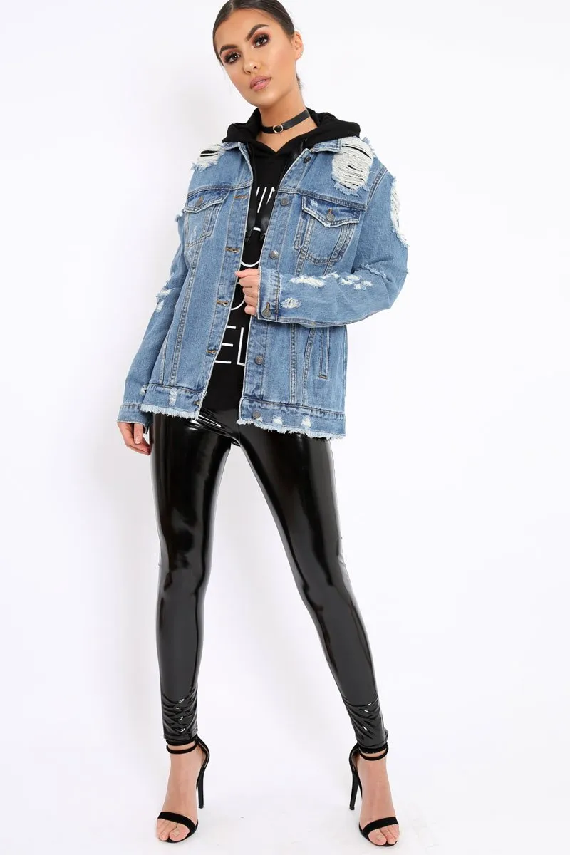 Denim Distressed Jacket -Dakira