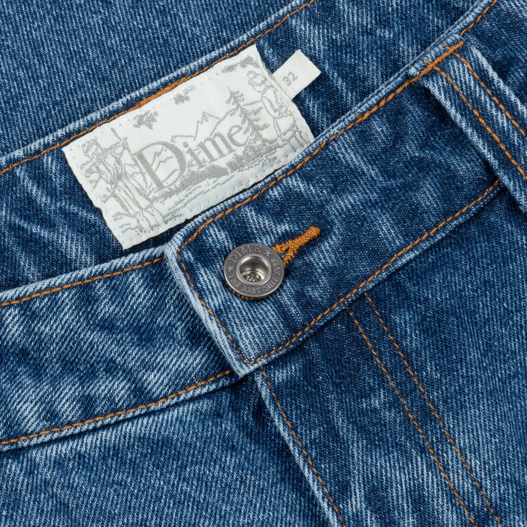 Dime Classic Relaxed Denim Pants: Indigo Washed