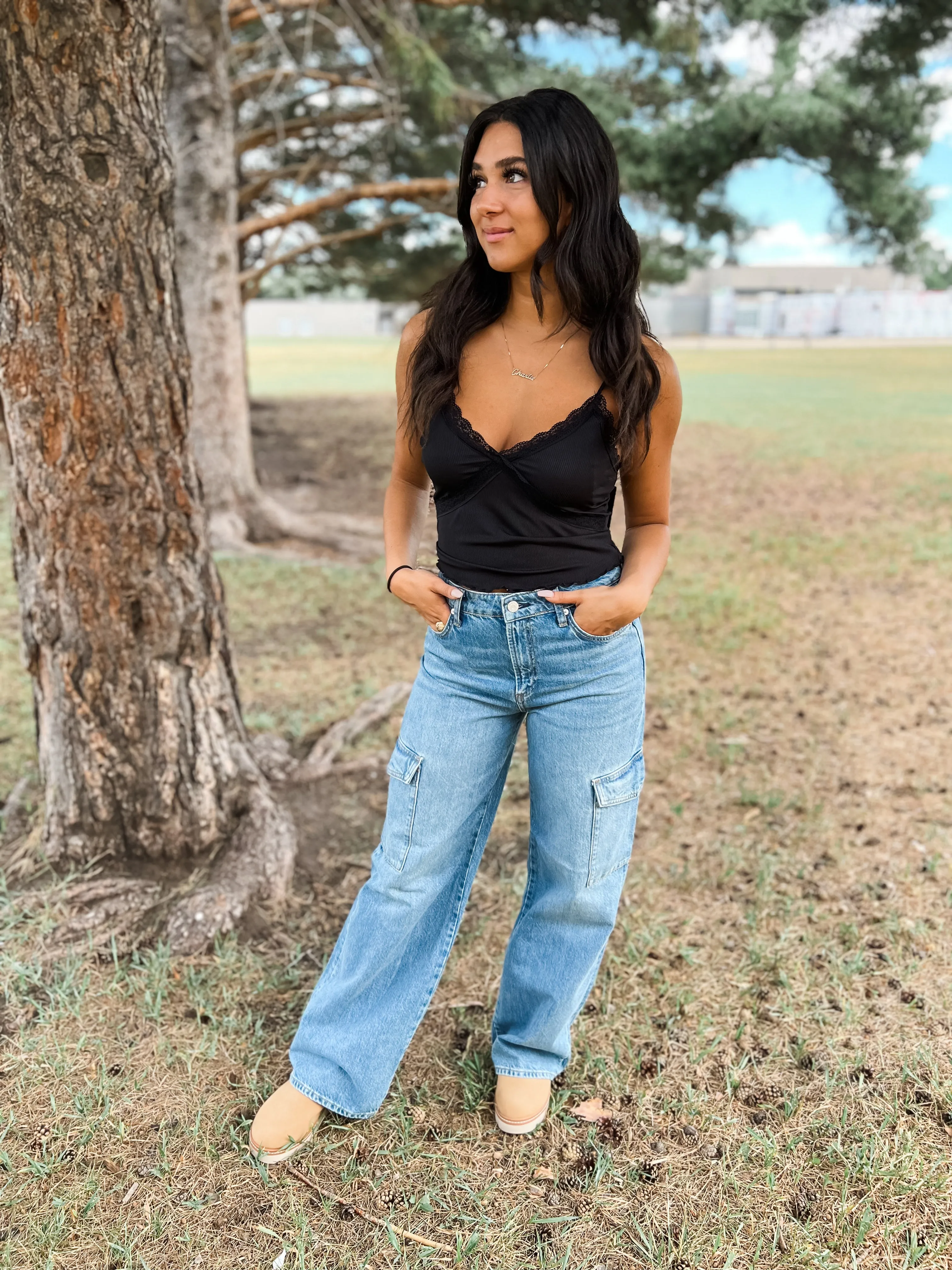 Ditte Cropped Black Top