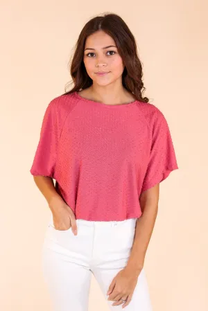 Elegant Bliss Swiss Dot Top, Dusty Rose