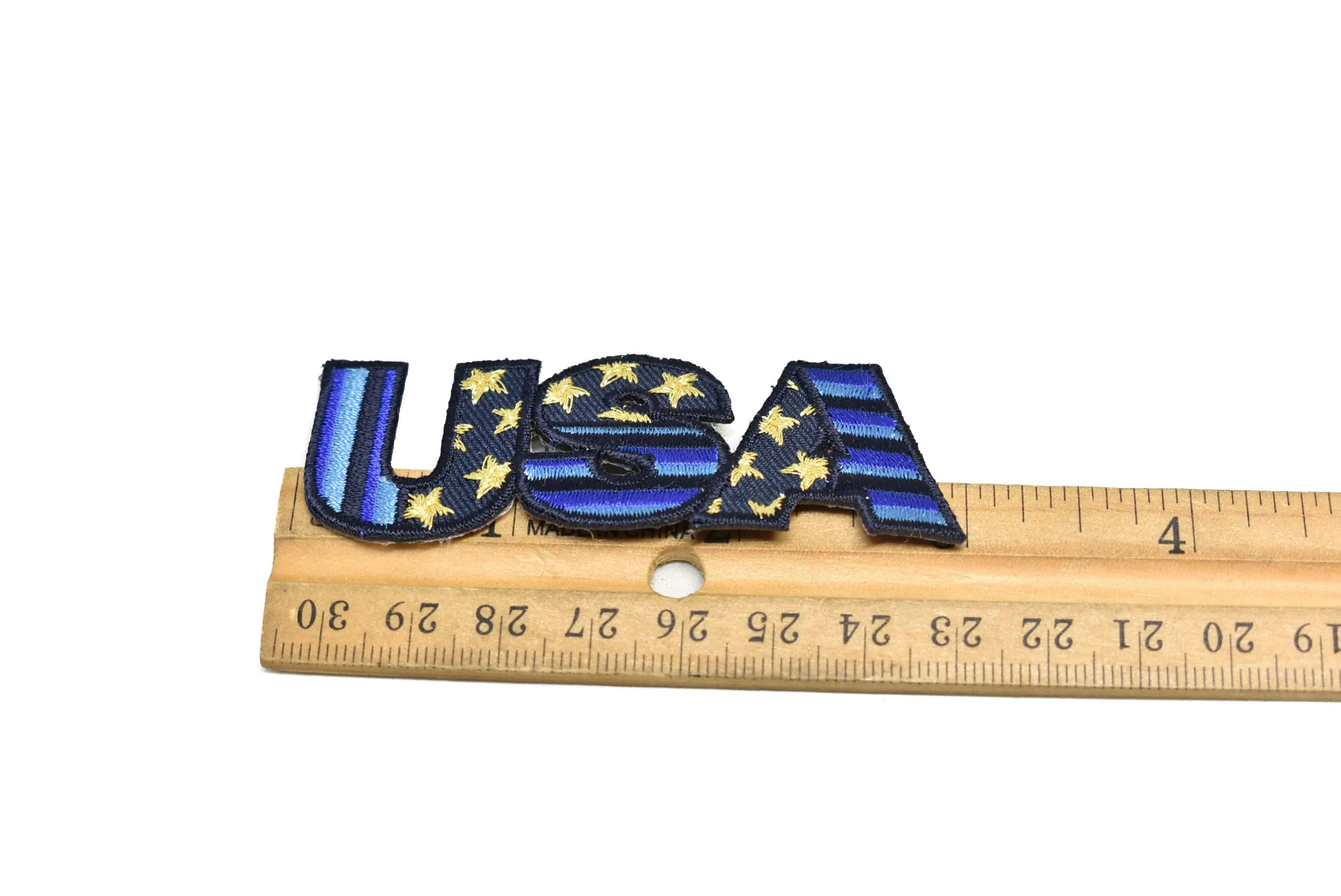 Embroidered "USA" Iron-On Patch