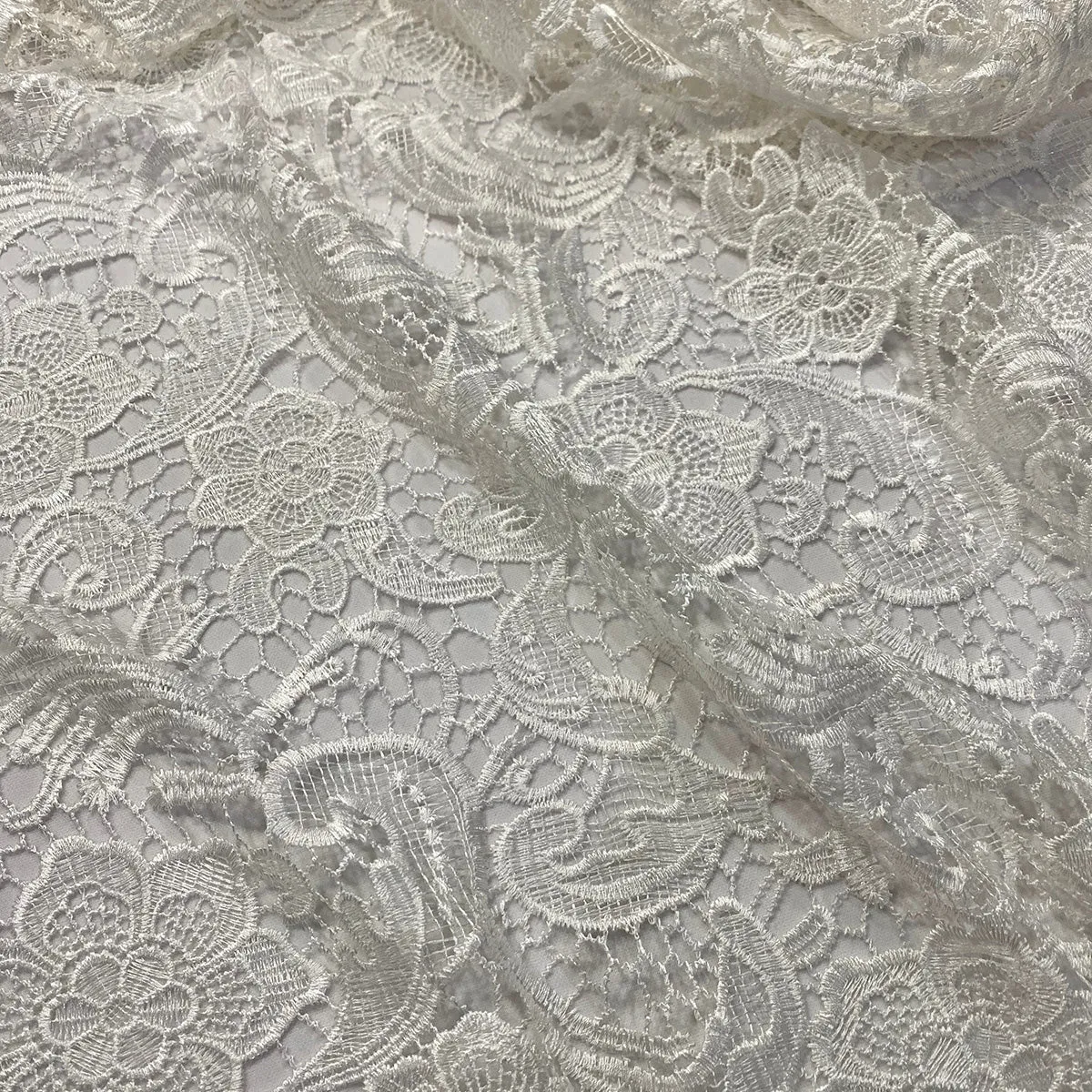 English Lace Wholesale Fabric in White