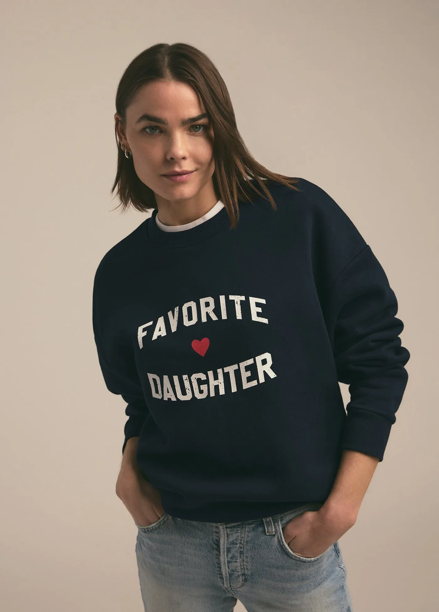 FAVORITE DAUGHTER HEART LOGO SWEATSHIRT