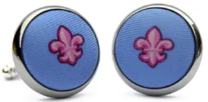 Fleur Stripe: Cufflinks - Light Blue