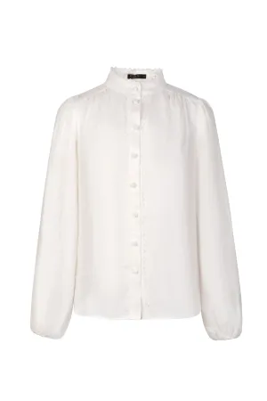 GDS Kierra Linen Button Blouse  | White