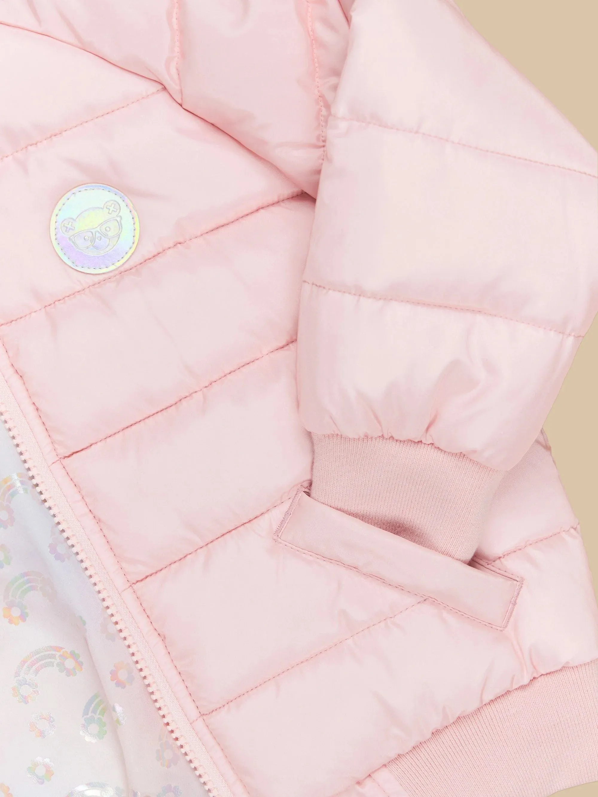 Girl rainbow reversible bomber