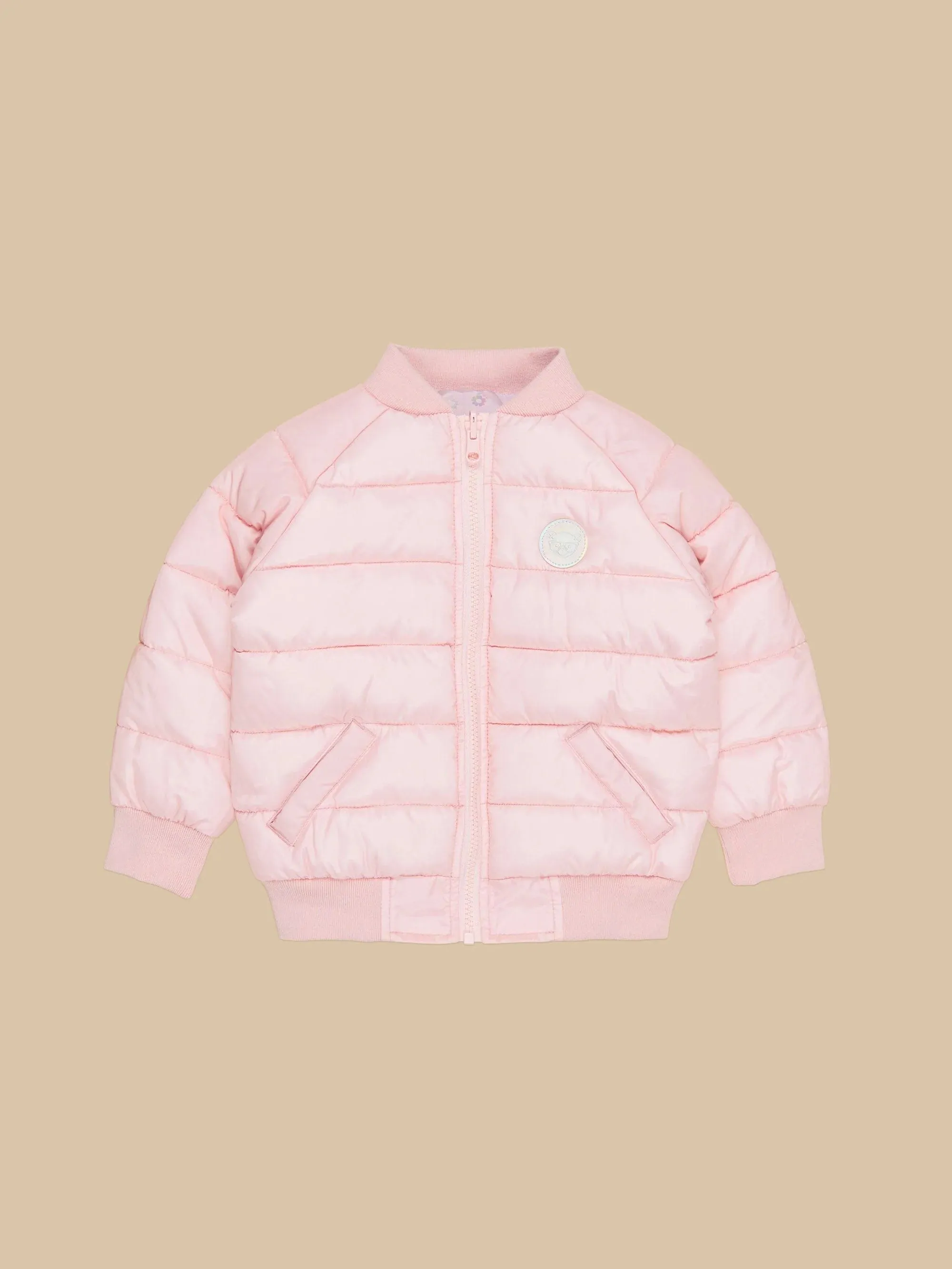 Girl rainbow reversible bomber