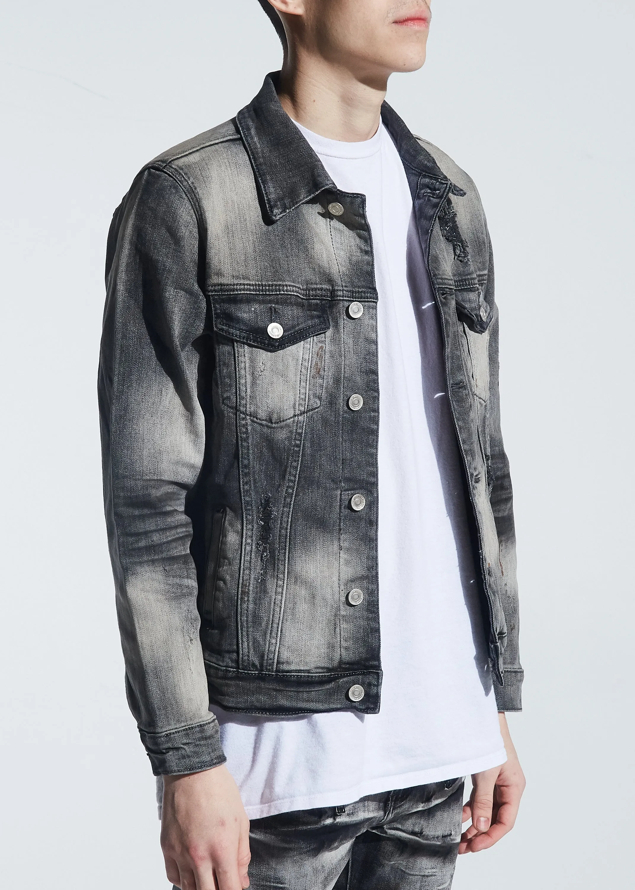 Hayes Denim Jacket (Distressed Grey Wash)